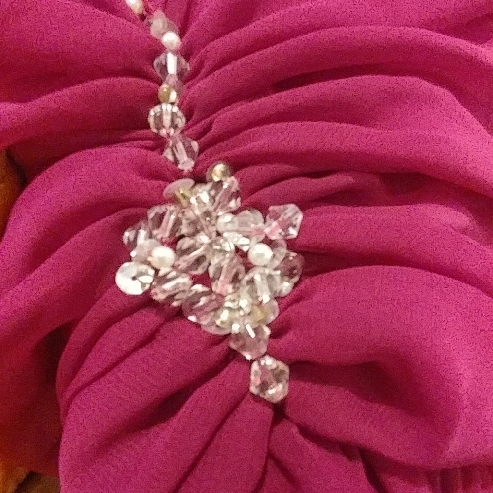 Vintage Raspberry Optional Strapless Formal Dress - image 7